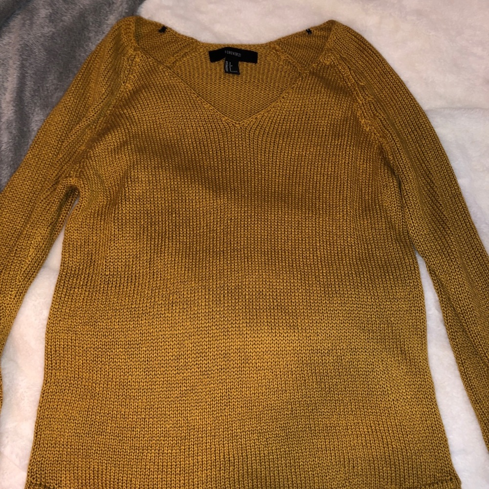 V-neck knit sweater